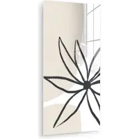MuchoWow Glasschilderij 80x160 cm - Schilderij acrylglas - Bloemen - Minimalisme - Pastel - Foto op glas - Muurdecoratie woonkamer - Wanddecoratie slaapkamer - Schilderijen