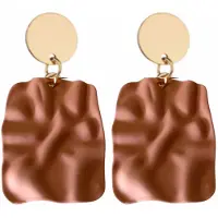 Charme Bijoux Clip oorbellen- bruin -goudkleurig-satijn-geen gaatje-