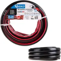 GEKO Versterkte tuinslang - 4 lagen - UV-bescherming - 1" diameter - 10m - zwart/rood