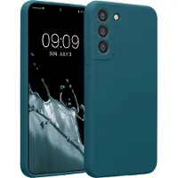 Kwmobile telefoonhoesje geschikt voor Samsung Galaxy S22 Plus - TPU backcover met siliconen coating - Smartphone case in mat petrol