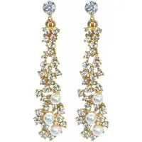 Charme Bijoux Clip oorbellen -goudkleurig- strass- geen gaatje-