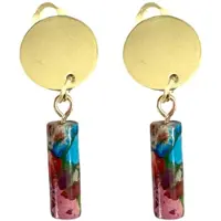 Charme Bijoux Clip oorbellen -goudkleurig- steen- gekleurd-geen gaatje-