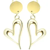 Charme Bijoux Clip oorbellen -goudkleurig -hart -Montana- lang- geen gaatje-