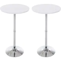 CLP Set van 2 metalen Statafels - Partytafel Bartafel - Hout - wit