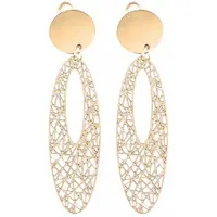 Charme Bijoux Clip oorbellen -goudkleur -filigraan -open ovaal- geen gaatje-