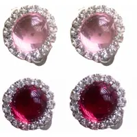 Charme Bijoux 2 paar- clip oorbellen- roze -1.5 cm- geen gaatje-