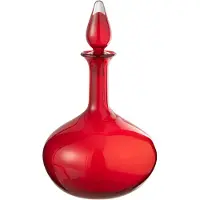 J-Line Vase+stopper bottle glass red