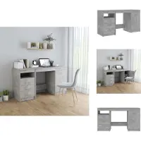 vidaXL Bureau, betonkleur, 140x50x76 cm, houtvezel - Bureaus