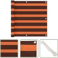 The Living Store Balkondecoratie - Balkonscherm - Balkonscherm 90x600 cm oxford stof oranje en bruin - Privacy Screen - Buitendecoratie - Terrasdoek
