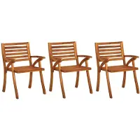 The Living Store De Living Store tuinstoelen met kussens, 3 stuks, gemaakt van massief acaciahout