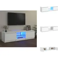 vidaXL Tv-kast - Tv-kasten - Televisiekast - Televisiekasten - Tv-meubel met LED-verlichting 140x40x35,5 cm wit