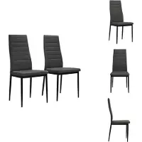 vidaXL Eetkamerstoelen, 2 stuks, donkergrijs, stof - Eetkamerstoelen