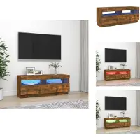 vidaXL Tv-kast - Tv-kasten - Tv-meubel - Hifi-meubel - Tv-meubel met LED-verlichting 100x35x40 cm gerookt eikenkleurig