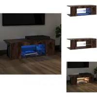 vidaXL Tv-kast - Tv-kasten - Tv-meubel - Tv-meubel Met LED Tv Kast Met Led Lichtverlichting - Tv-meubel met LED-verlichting 90x39x30 cm gerookt eikenkleurig