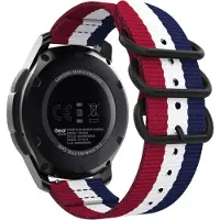 Strap-it Nylon gesp smartwatch bandje - geschikt voor Fossil Gen 6 44mm / Gen 5 / Gen 5e 44mm - rood/wit/blauw