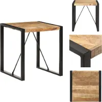 vidaXL Eettafel 70x70x75 cm, ruw mangohout - Eettafels