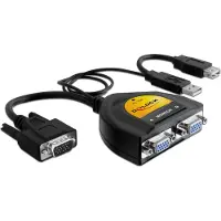 DeLOCK premium VGA splitter 1 naar 2 - actief met USB voeding / zwart