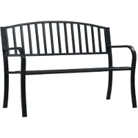 vidaXL Tuinbank 120 cm staal zwart