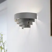 Luminex Wandlamp Levin, dimbaar, alu / grijs / zink, Woon-/ Eetkamer, metaal, Modern, wandlamp