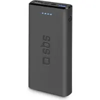 SBS 2xusb-a & 1xusb-c 10000mah 10w Powerbank Zwart