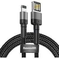 Baseus , USB-Lightning dubbelzijdige 2,4A oplaad- en overdrachtkabel 1m, Zwart