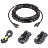 Aten KVM Aansluitkabel [1x HDMI-stekker, USB-A 2.0 stekker, Jackplug male 3,5 mm - 1x HDMI-stekker, Jackplug male 3,5 mm, USB 2.0 bus B] 3.00 m Zwart