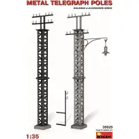 MiniArt Modelbouwpakket Diorama - 35529 Metalen Telegraafpalen voor Diorama Plastic - 1:35 - Modelbouw