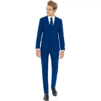 Opposuits kostuum Navy Royale blauw Jongens Polyester Reverskraag Effen - maat 170/176