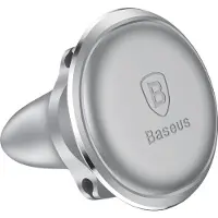 Baseus Magnetic Air Vent Car Mount Holder with cable clip Silver