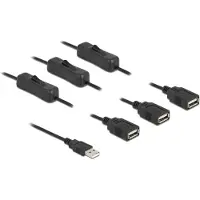DeLOCK Cable USB Type-A male to 3 x USB Type-A female with switch 1 m