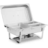 Royal Catering - Chafing dish - GN 1/2 - 2 x GN 1/4 - 9 L - 2 Brandstofpan - 295x235x60 / 240x135x65 mm