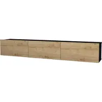 En.casa Tv-meubel Vihti zwevend 180x31x29,5 cm zwart en eiken