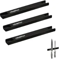 Relaxdays magneetstrip gereedschap - set van 3 - staal - messenhouder magnetisch - 20 cm