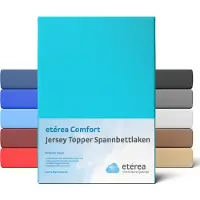 Eterea Cosmesi Naturale etérea Topper Jersey Hoeslaken 180x200 - 200x200 cm Oekotex Made in Green - 100% katoen - Ocean
