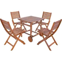 En.casa Tuinset Ancarano 5-delig tuintafel met 4 tuinstoelen houtkleurig []