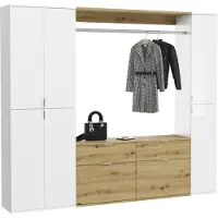 Xonox Kledingkast Projekt X Emob - Wit, Artisan Oak, Hoogglans - 212x193x34 Cm