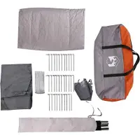 vidaXL Tent 4-persoons waterdicht grijs en oranje