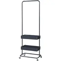 En.casa Kledingrek Kumad kapstok op wielen 174,5x58x36 cm zwart []