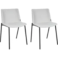 Beliani ESBON - Eetkamerstoel set van 2 - Lichtgrijs - Polyester