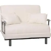 Mendler Fauteuilbed -K29, opklapbare fauteuil slaapbank logeerbed, ligoppervlak 190x100cm, stof bouclé (500g/m²) ~ crème
