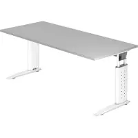 Hjh OFFICE PRO UNDA 19 W - 180 x 80 Tafelhoogte I In hoogte verstelbaar Grijs/Wit