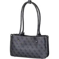GUESS Schoudertas 'Meridian' basaltgrijs / zwart