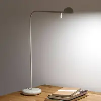 Vibia LED-tafellamp Pin, crème / amber, Werkkamer / Kantoor, Roestvrij staal, Modern, LED tafellamp