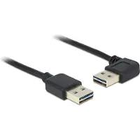DeLOCK Easy-USB-A haaks (links/rechts) naar Easy-USB-A kabel - USB2.0 - tot 2A / zwart - 3 meter