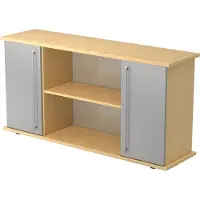 Hjh OFFICE PRO KAPA SB | Dressoir | met deuren - Esdoorn/Zilver Sideboard Rail handvat (kunststof)