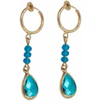 Charme Bijoux Klem oorbellen - turquoise goudkeurig- geen gaatje-
