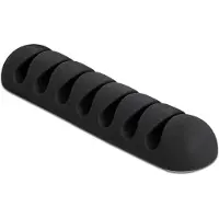 DeLOCK Cable Holder with 7 feed-throughs self-adhesive Set 6 pieces black
