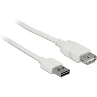 DeLOCK Easy-USB-A naar USB-A verlengkabel - USB2.0 - tot 2A / wit - 2 meter