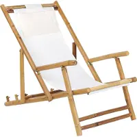 Beliani ATRANI - Strandstoel set van 2 - Lichte houtkleur - Bamboehout