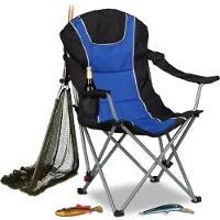 Relaxdays - campingstoel opvouwbaar - klapstoel - vouwstoel - kampeerstoel blauw